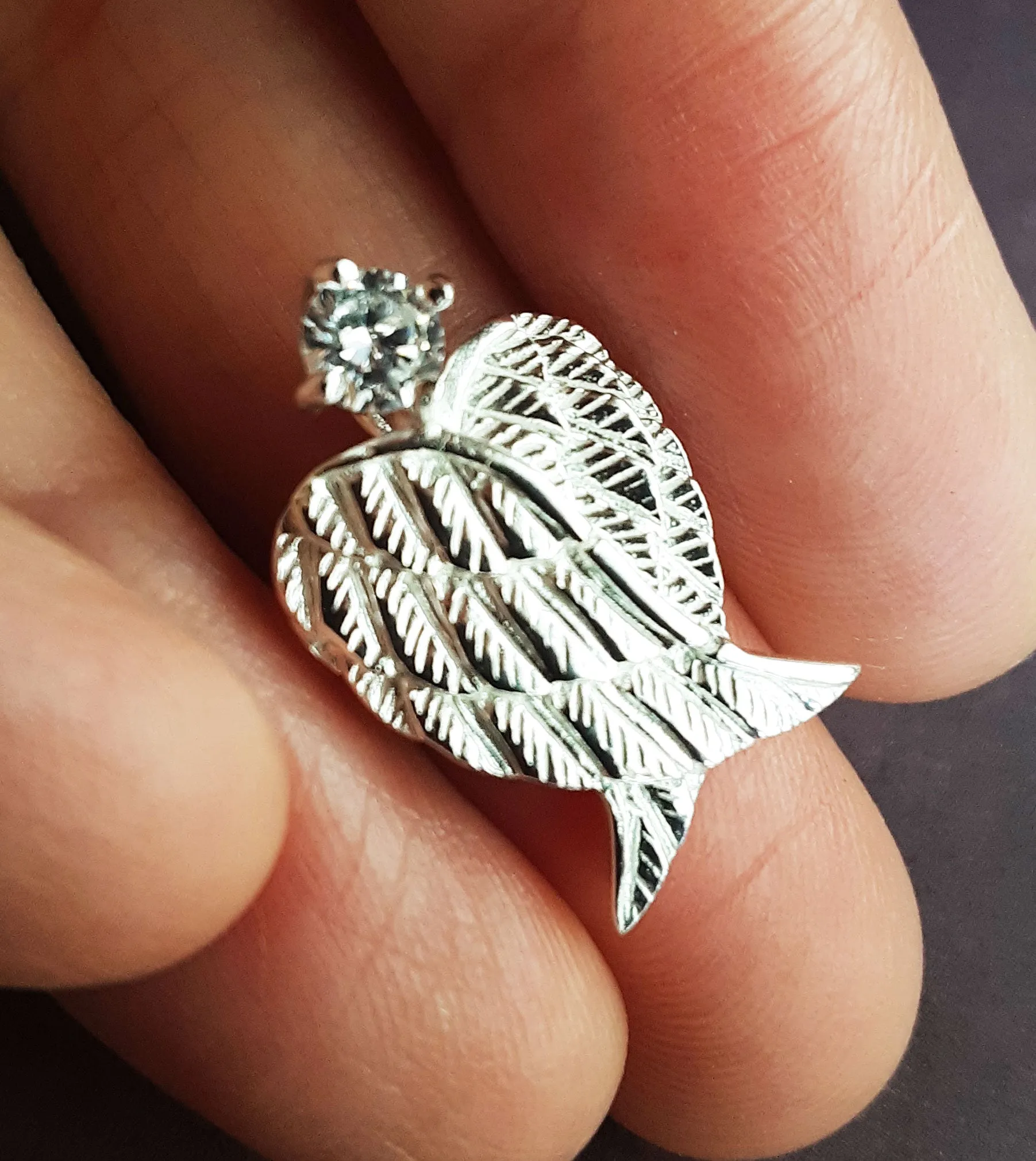 Tranquil Folded Angel Wings Pendant