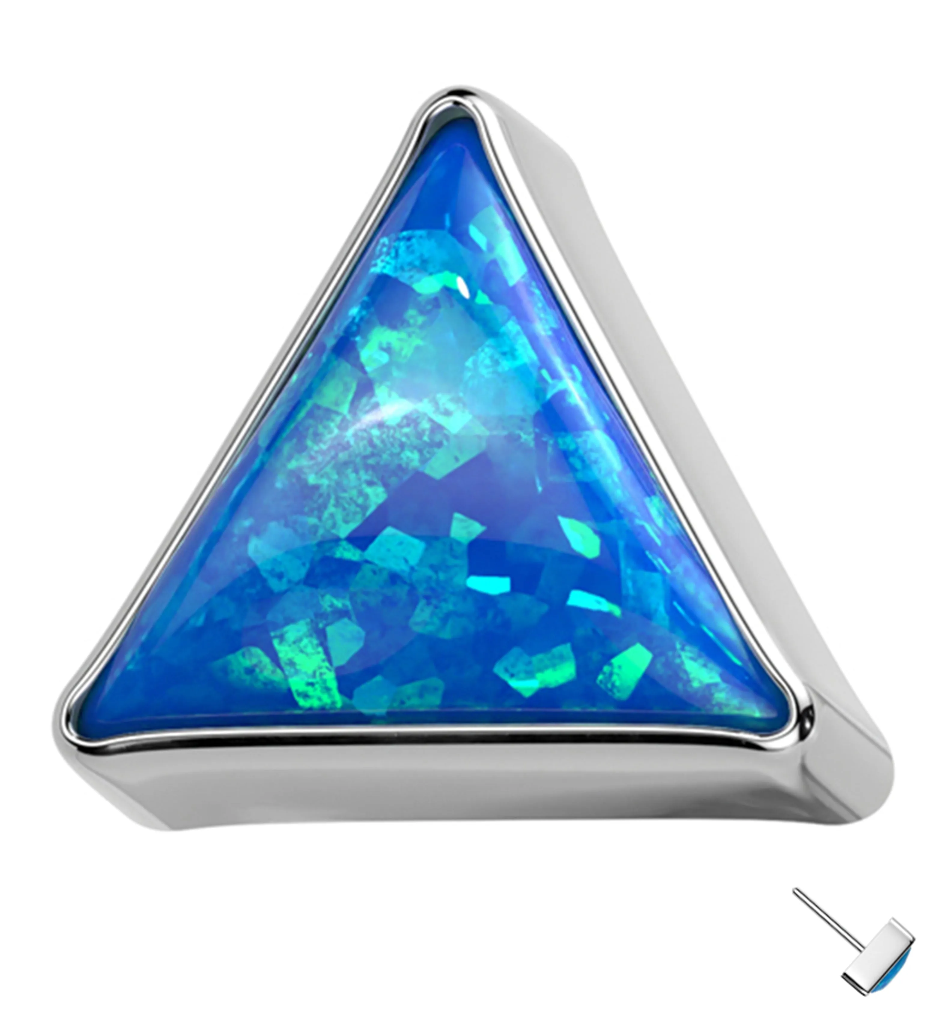 Triangle Blue Opalite Titanium Threadless Top