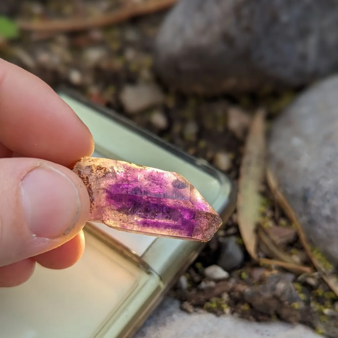 Tucson Exclusive! Rare Find, Natural  Brandberg Amethyst Crystal Points ~ Cosmic Energy that Awakens, Clear Quartz, Amethyst and Smokey Quartz in ONE, Ancient Amethyst