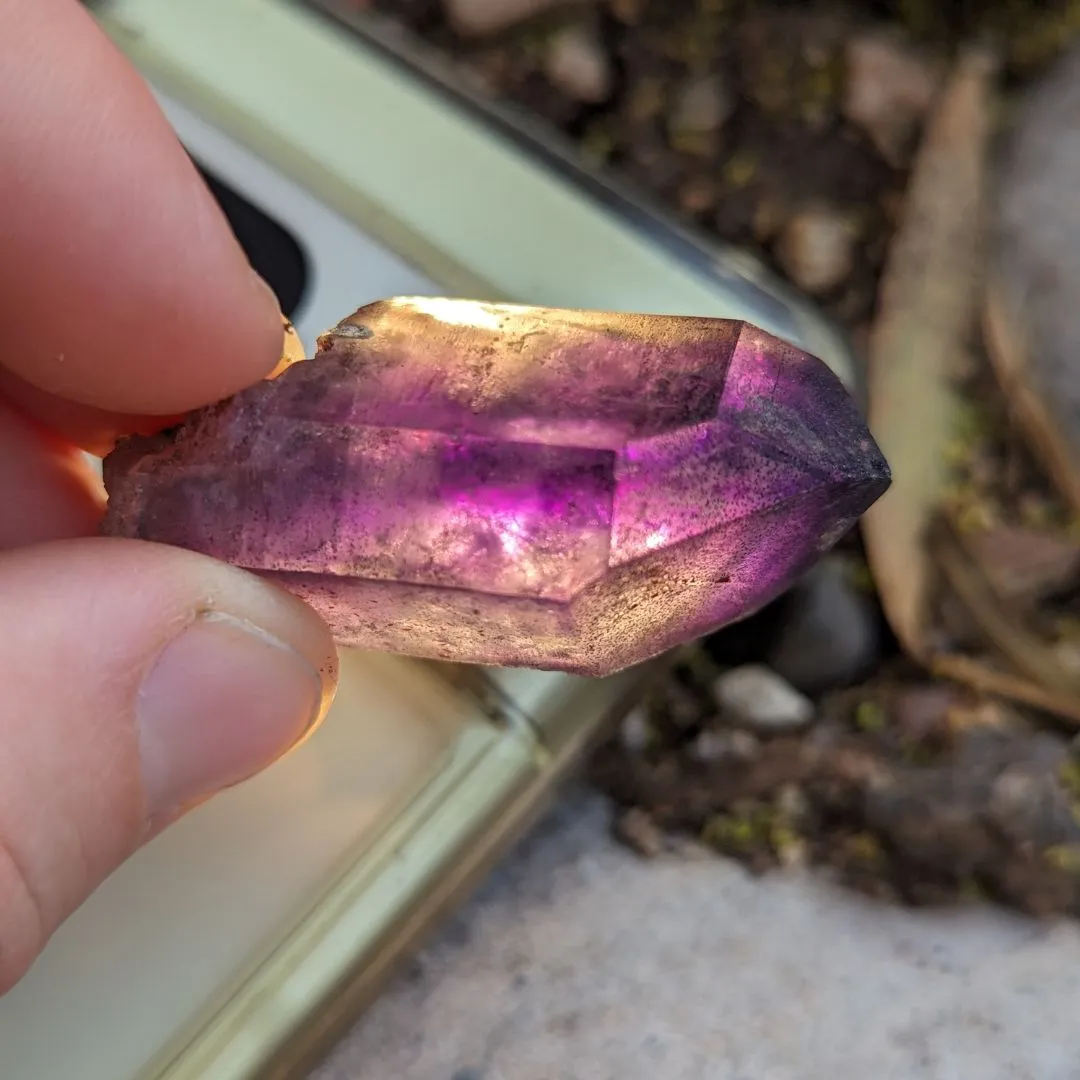 Tucson Exclusive! Rare Find, Natural  Brandberg Amethyst Crystal Points ~ Cosmic Energy that Awakens, Clear Quartz, Amethyst and Smokey Quartz in ONE, Ancient Amethyst