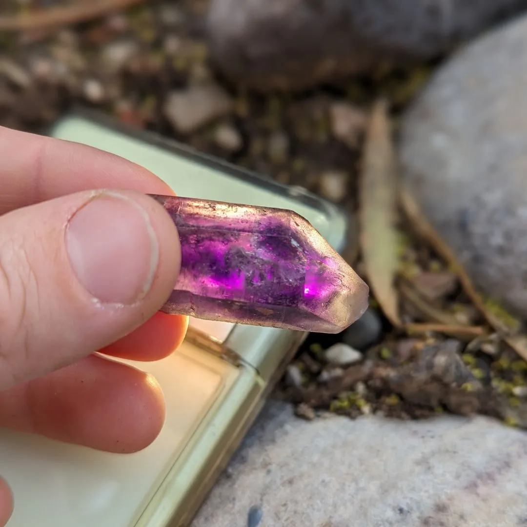 Tucson Exclusive! Rare Find, Natural  Brandberg Amethyst Crystal Points ~ Cosmic Energy that Awakens, Clear Quartz, Amethyst and Smokey Quartz in ONE, Ancient Amethyst