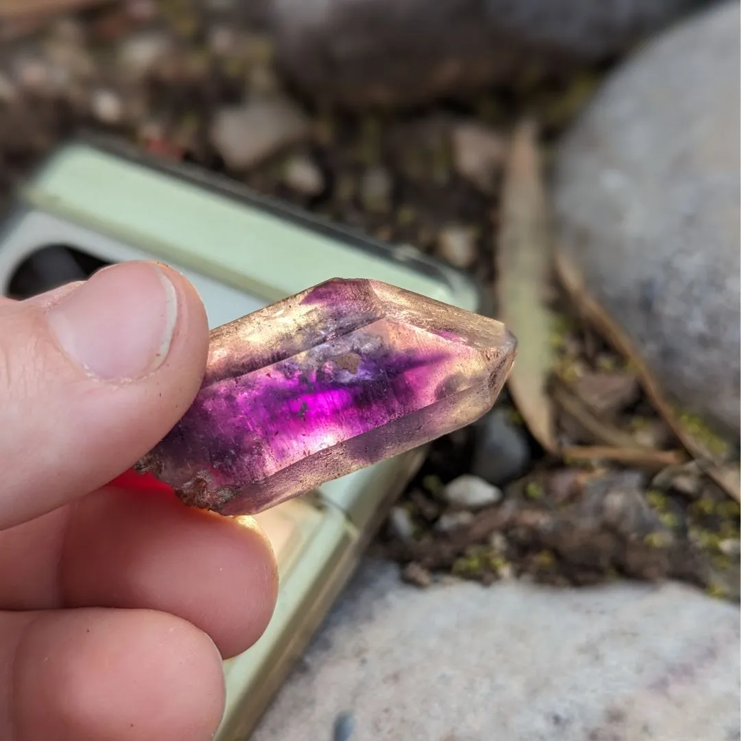 Tucson Exclusive! Rare Find, Natural  Brandberg Amethyst Crystal Points ~ Cosmic Energy that Awakens, Clear Quartz, Amethyst and Smokey Quartz in ONE, Ancient Amethyst