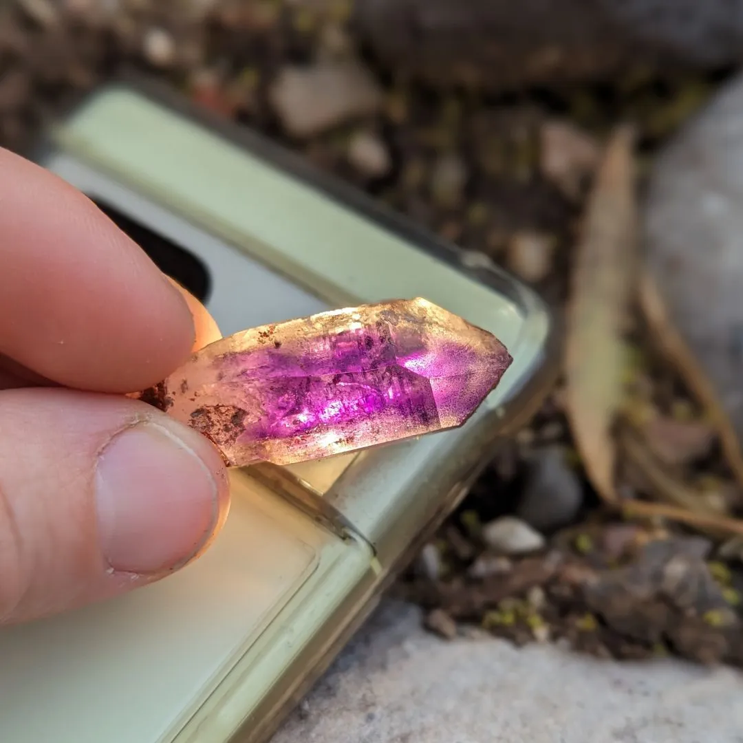 Tucson Exclusive! Rare Find, Natural  Brandberg Amethyst Crystal Points ~ Cosmic Energy that Awakens, Clear Quartz, Amethyst and Smokey Quartz in ONE, Ancient Amethyst