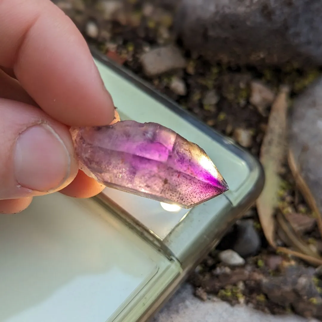 Tucson Exclusive! Rare Find, Natural  Brandberg Amethyst Crystal Points ~ Cosmic Energy that Awakens, Clear Quartz, Amethyst and Smokey Quartz in ONE, Ancient Amethyst