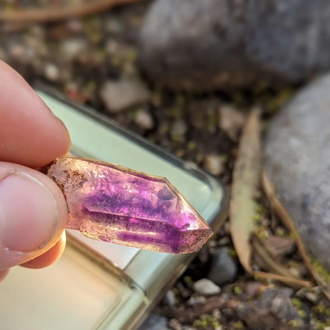 Tucson Exclusive! Rare Find, Natural  Brandberg Amethyst Crystal Points ~ Cosmic Energy that Awakens, Clear Quartz, Amethyst and Smokey Quartz in ONE, Ancient Amethyst