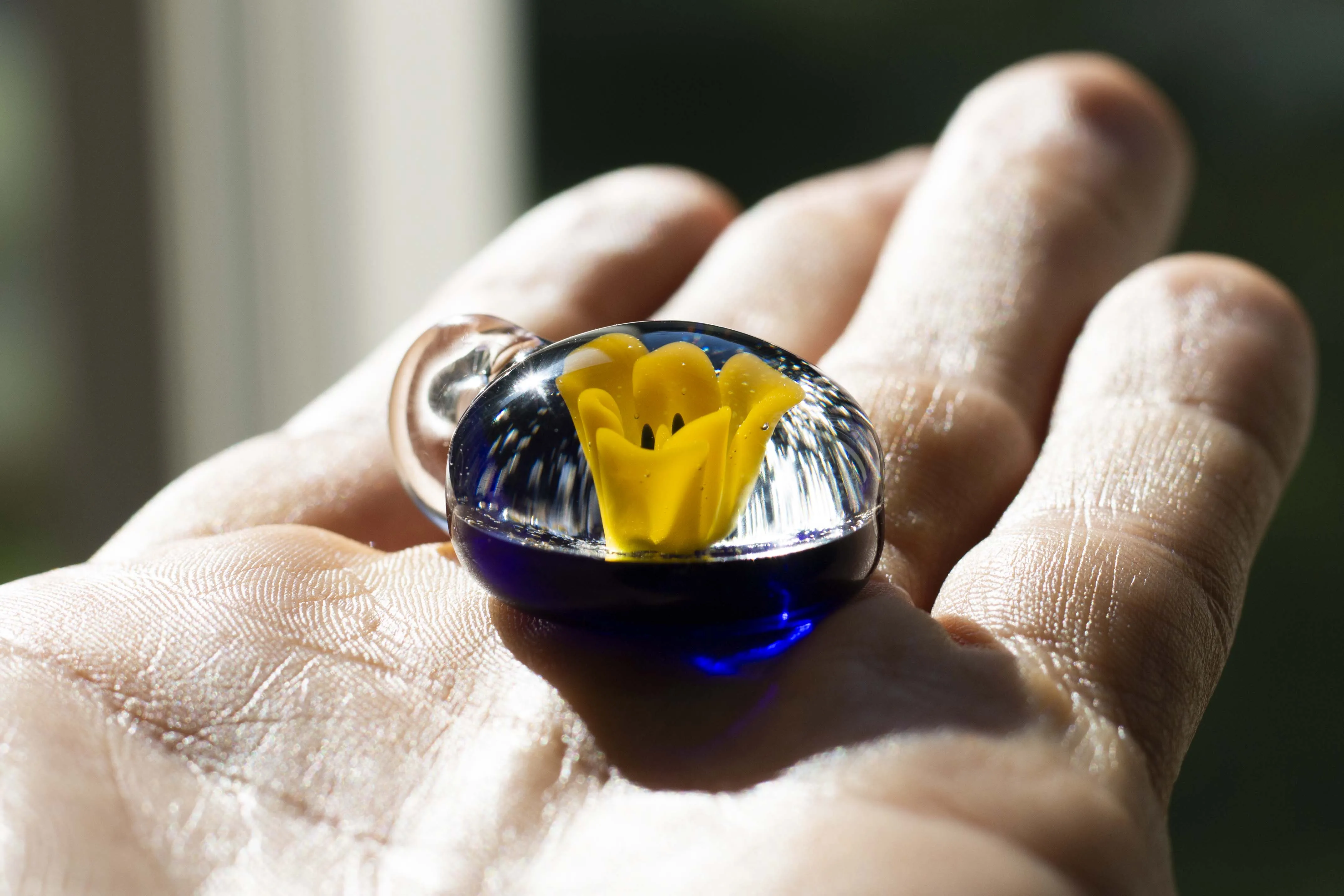 Tulip Glass Touchstone with Infused Cremains