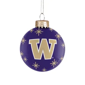 UW Glass Ball Ornament W/ Gold Stars