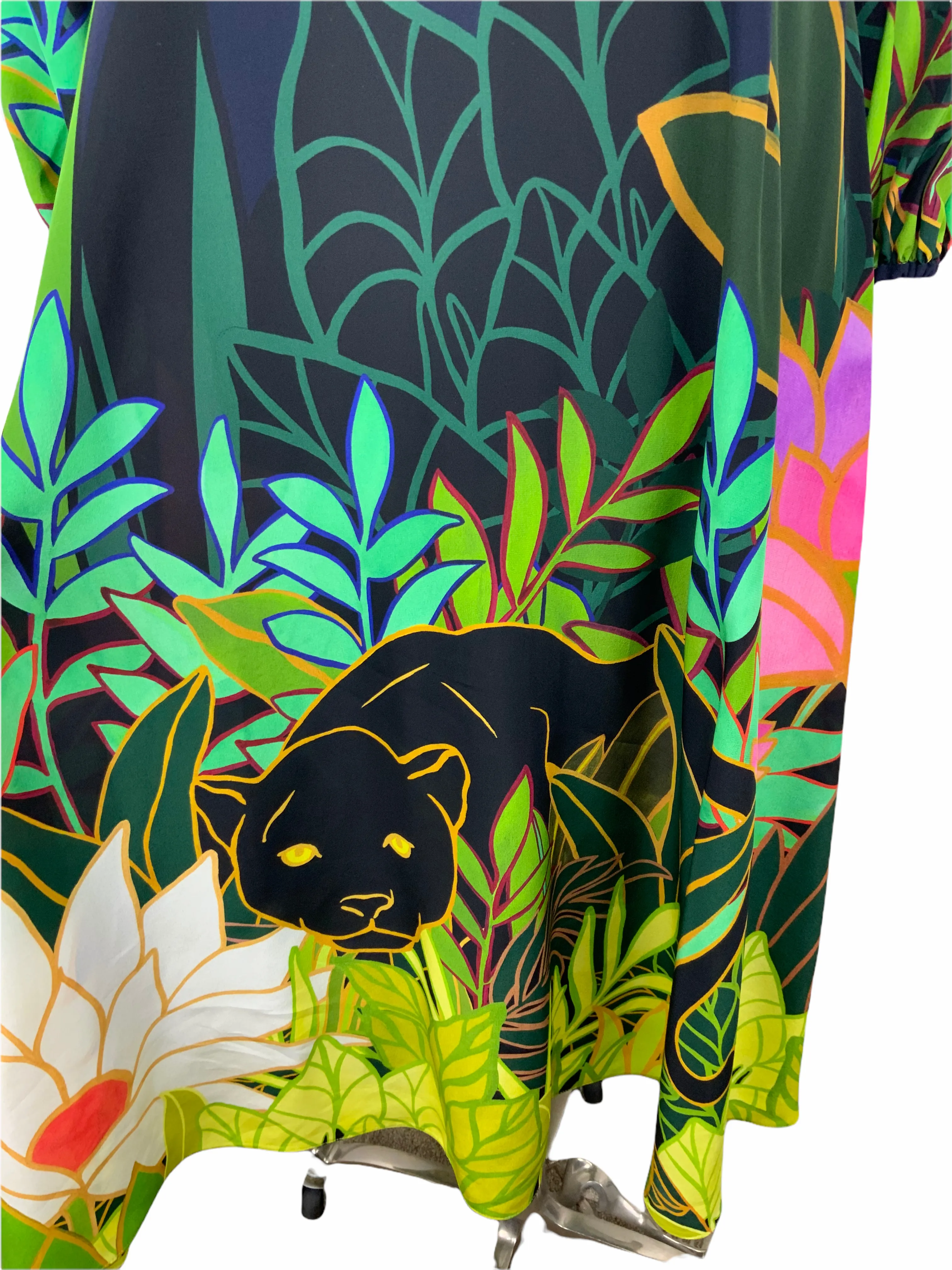 Valentino Panther in the Jungle Silk Dress Size L