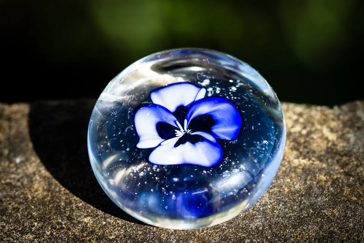 Violet Glass Touchstone with Infused Cremains