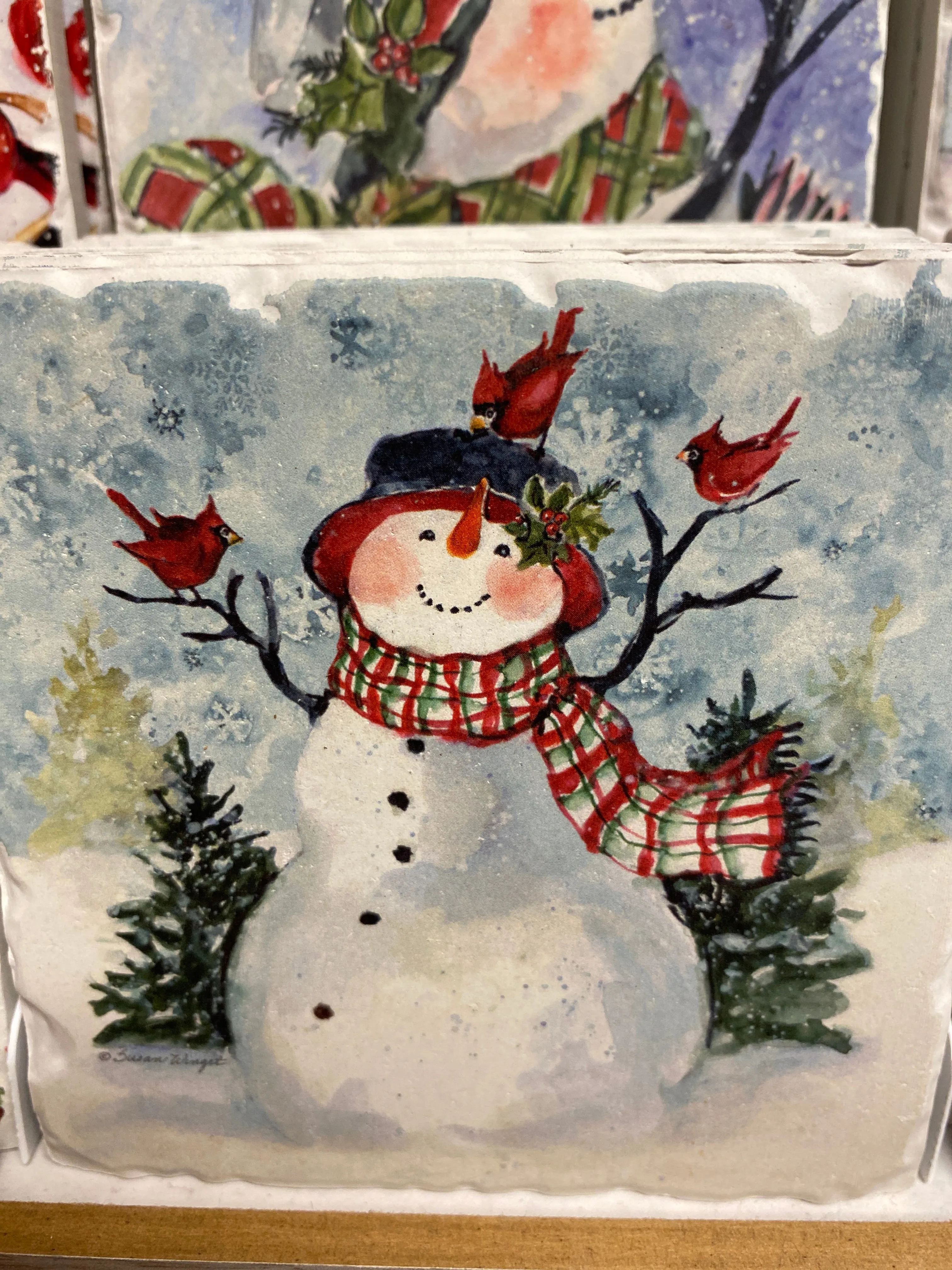 Watercolor Snowman Coasters