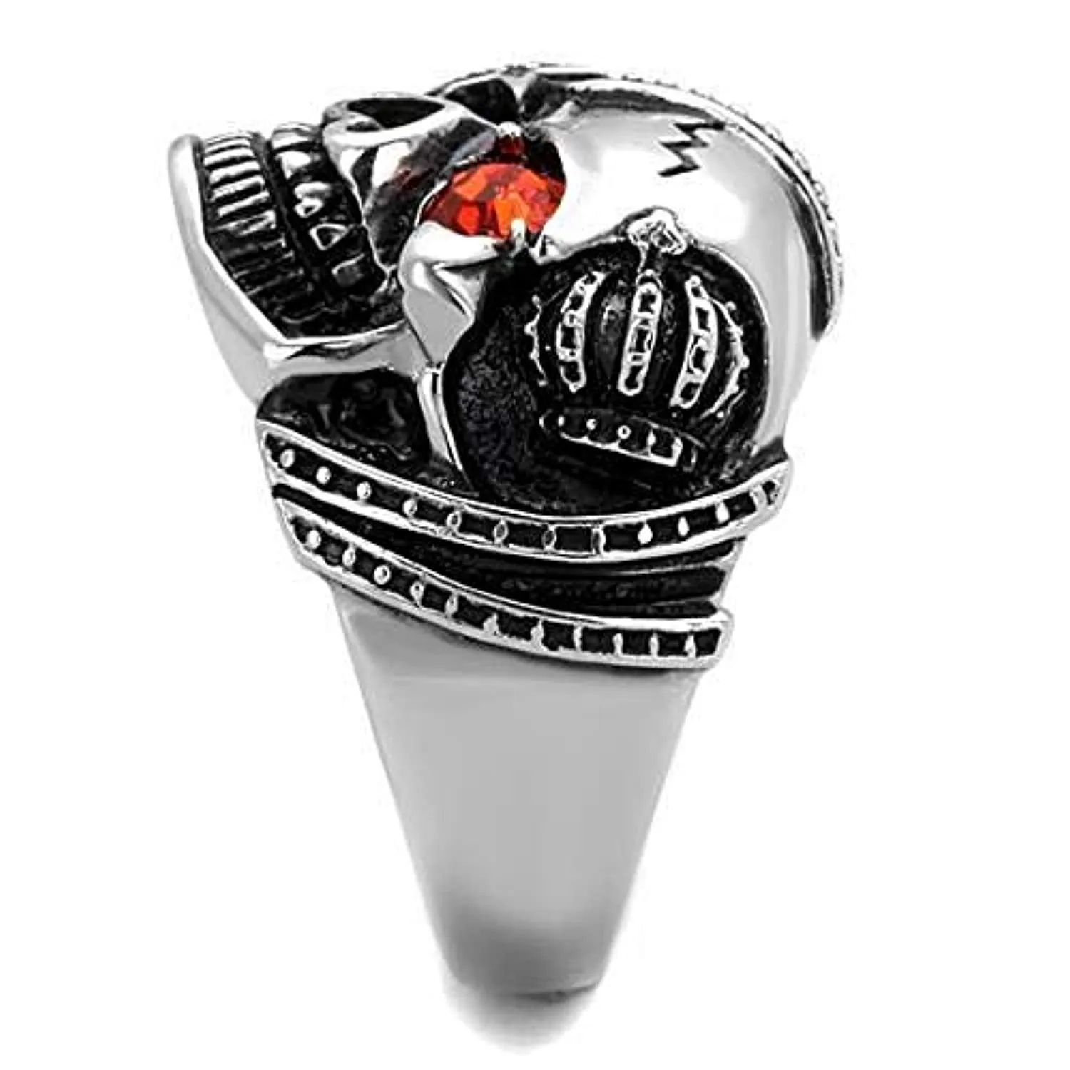 WildKlass Stainless Steel Ring High Polished (no Plating) Men Top Grade Crystal Orange