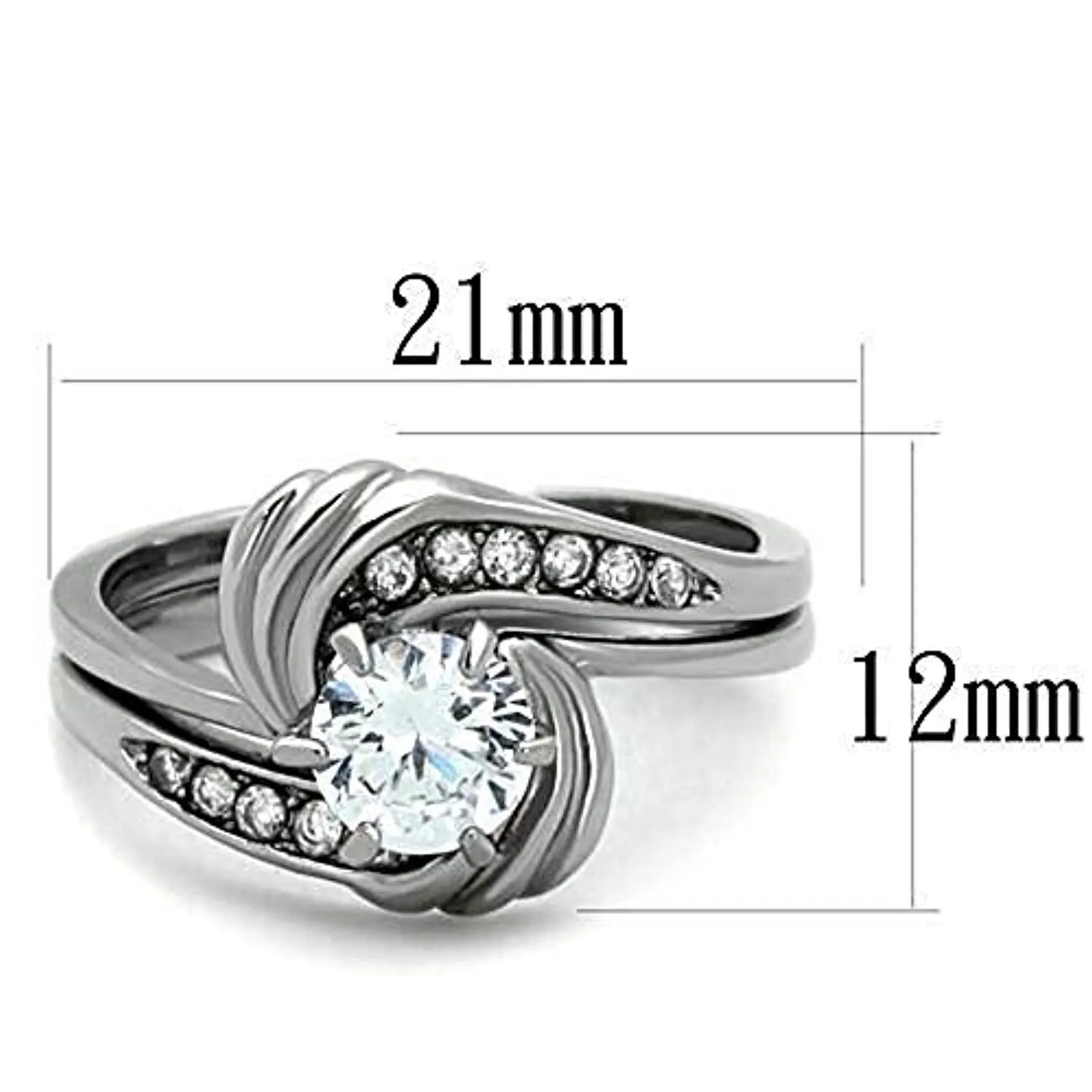 WildKlass Stainless Steel Ring High Polished (no Plating) Women AAA Grade CZ Clear