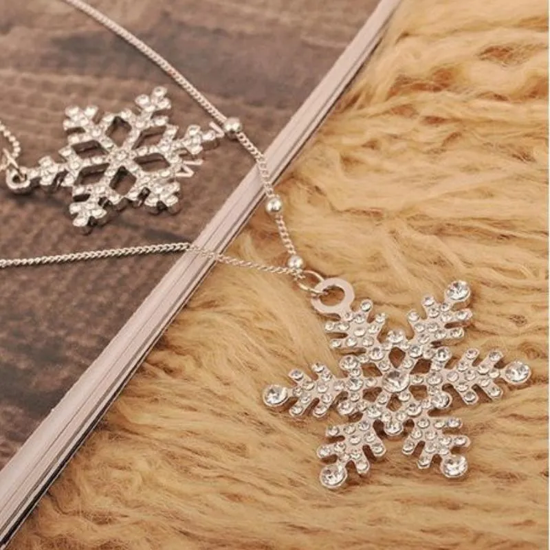 Winter Snowflakes Dual Layer Necklace and Earrings Set