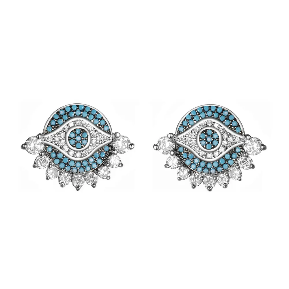 Women's Evil eye CZ Stud Earring