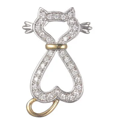 Women's Fashion Animal Cat CZ Pendant Necklace