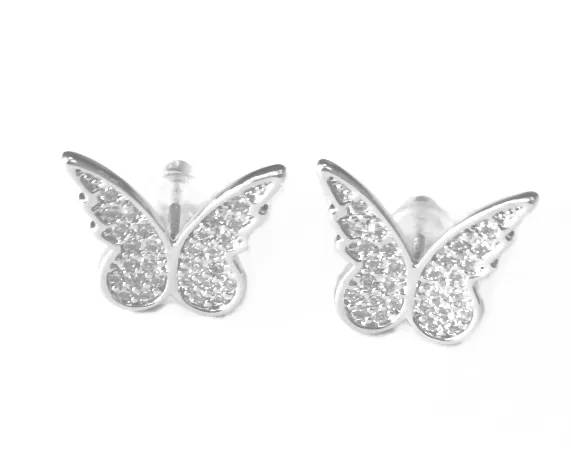 Women's Fashion Butterfly CZ Stud Earring