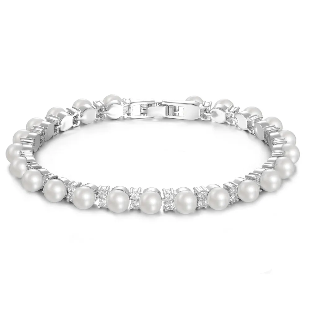 Womens Fashion Wedding Bridal Pearl Bracelet