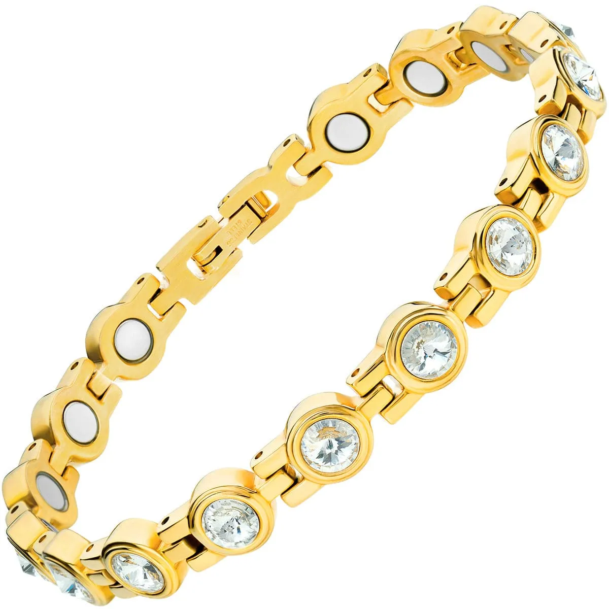 Women's Gold Crystal Magnetic Therapy Bracelet