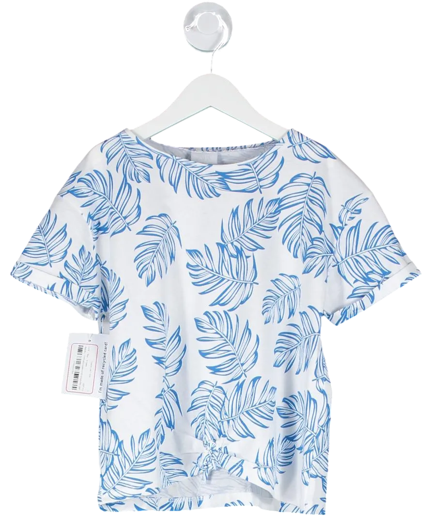 ZARA Blue Tropical Leaf T Shirt 8 Years